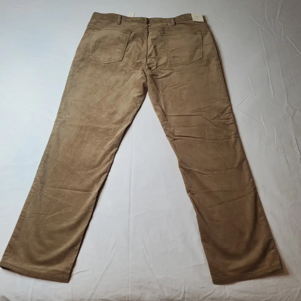Banana Republic Men's Size 40x32 NWT Straight Stretch-Corduroy Traveler Pant Tan